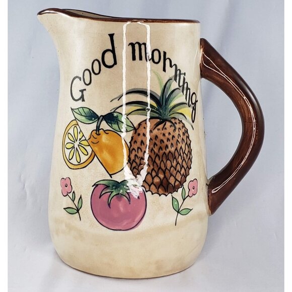 Vintage Mid Century Modern Juice Pitcher Cups Set MCM Pineapple Retro - Picture 2 of 11